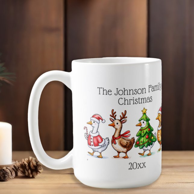 Mug Famille de drôles d'oies de Noël  (Goose family Christmas mug)