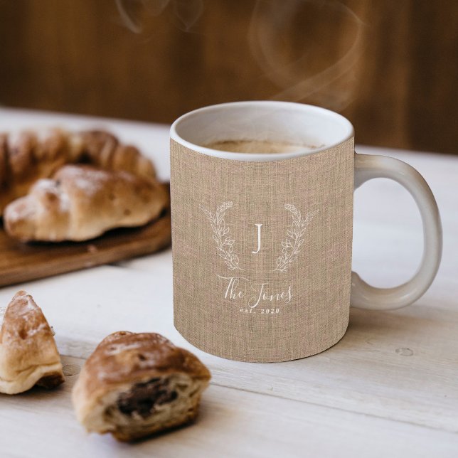 Mug Famille de ferme rustique monogramme personnalisé (Créateur téléchargé)
