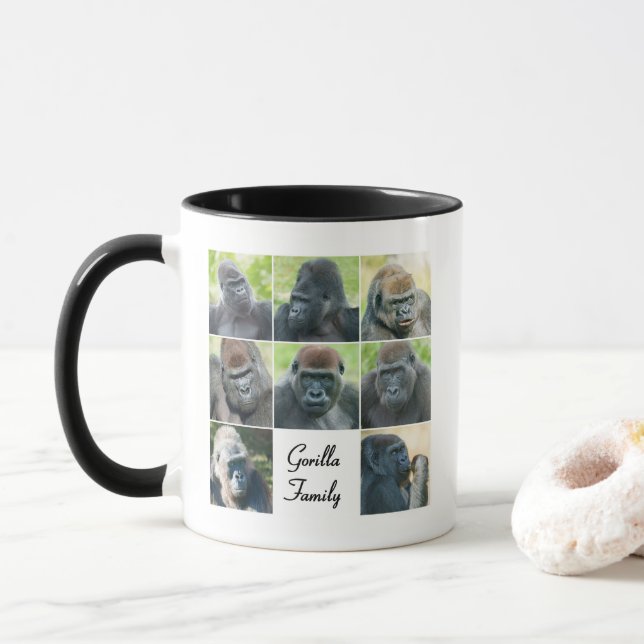 Mug Famille de Gorilles (Avec donut)