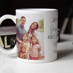 Mug Famille de grand-parents photo collage typographie