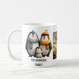 Mug Famille de manchots cosy en hiver