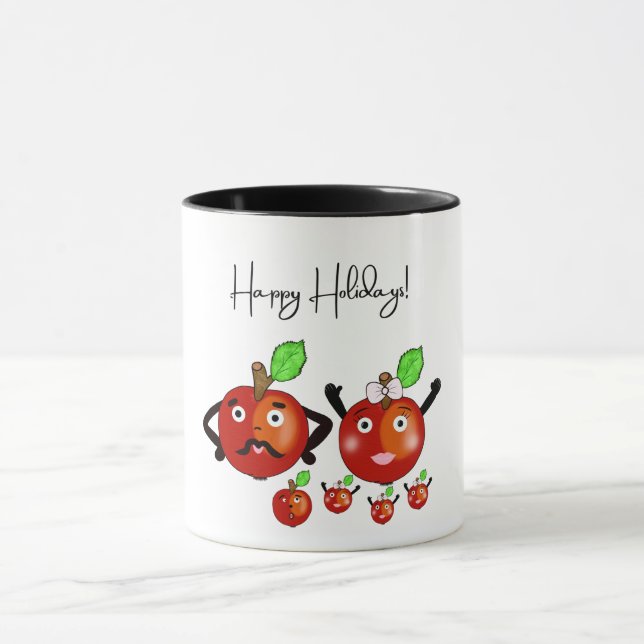 Mug Famille de pommes rouges mignonnes (Centre)