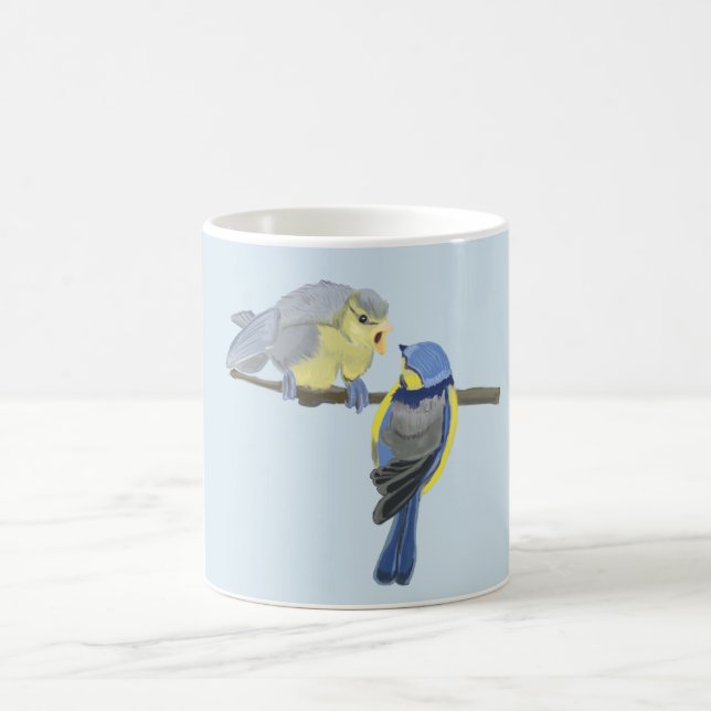 Mug Famille de poulet bleu et jaune (Centre)