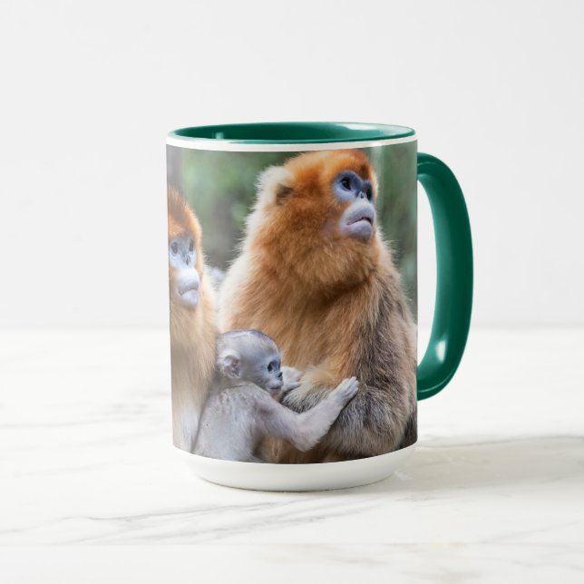Mug Famille de Rhinopithèques de Roxellane dorés (Devant droit)