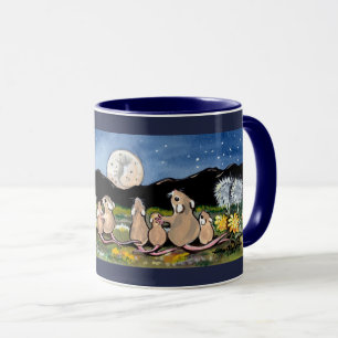 Mug Famille de souris à regarder Moon Designer Bleu fo