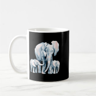 Mug Famille d'éléphants féminins Trois Safari aquarell