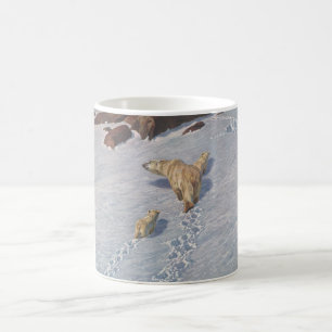 Mug Famille d'ours polaires dans la neige arctique