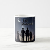 Famille Eid Moubarak Silhouette noir
