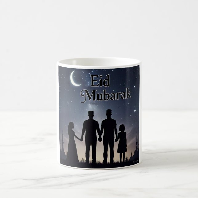 Mug Famille Eid Moubarak Silhouette noir (Centre)