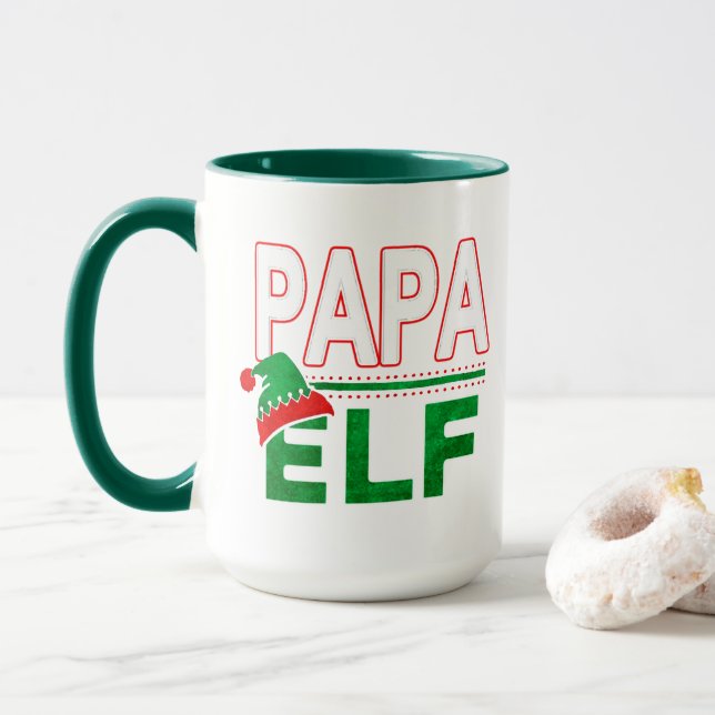 Mug Famille Elf | Papa Elf Noël Fête #TeamElf (Avec donut)