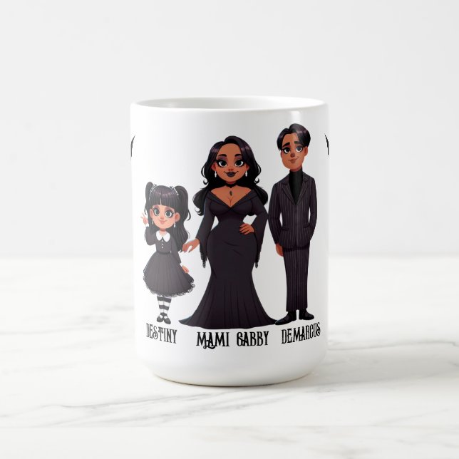 Mug Famille ethnique éffrayante mignonne Halloween (Centre)