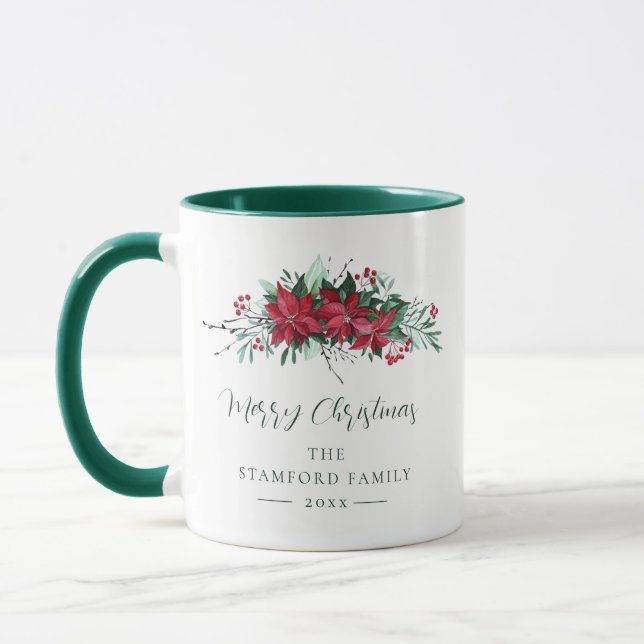 Mug Famille Keepsaké Poinsettia Floral Christmas Custo (Gauche)