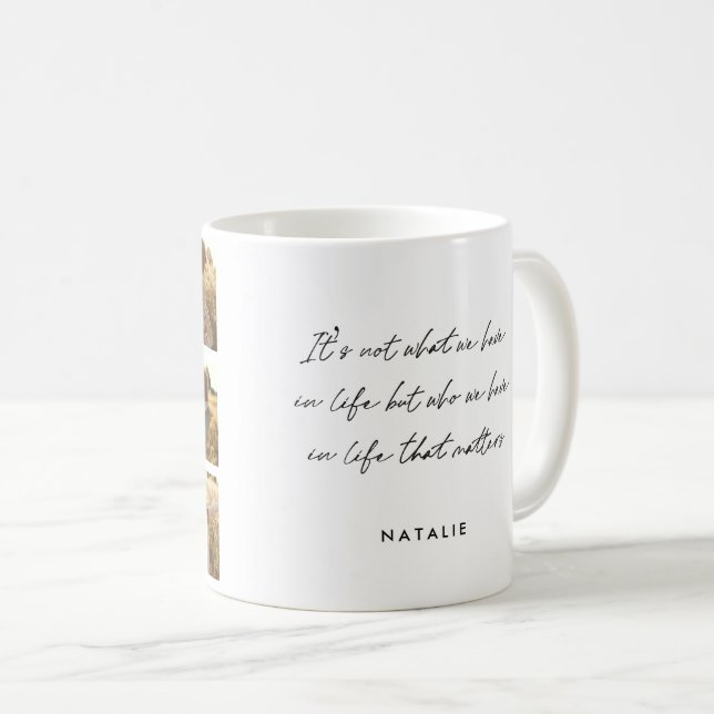 Mug Famille multiphoto coeur citation élégant (Devant droit)