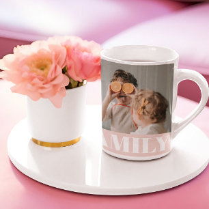 Mug Famille Pastel Rose moderne Cadeau photo