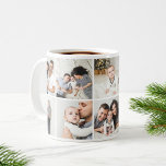 Mug Famille personnalisée 10 Photo Collage<br><div class="desc">Tasses à café personnalisées personnalisées avec vos photos de famille. Ce modèle design a de l'espace pour 10 photos Instagram carrés. Utilisez les outils de conception pour changer la couleur de l'arrière - plan, ajouter plus de photos, déplacer les choses et ajouter votre propre texte personnalisé pour créer un cadeau...</div>