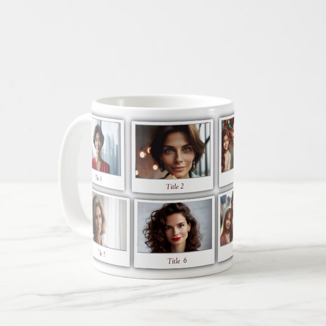 Mug Famille Personnalisée Huit photos (Devant gauche)