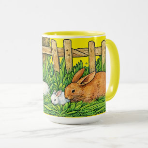 Mug Famille Rétro de Lapins de Garenne