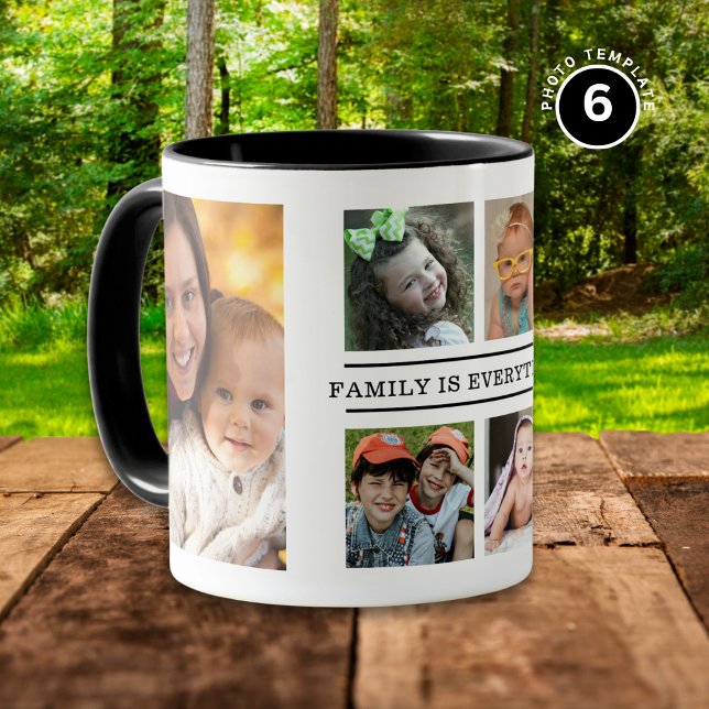 Mug Famille Tout Citer 6 Photo Noir Et Blanc (Créateur téléchargé)