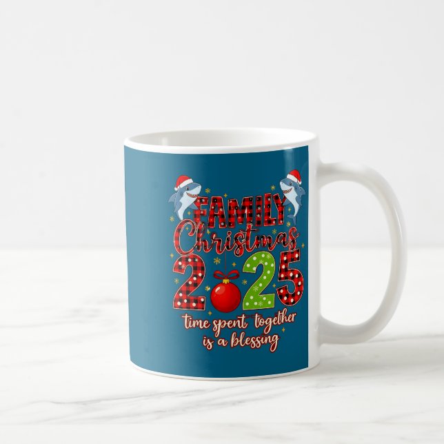 Mug Family Shark Christmas 2025 Santa Merry Time Spent (Droite)