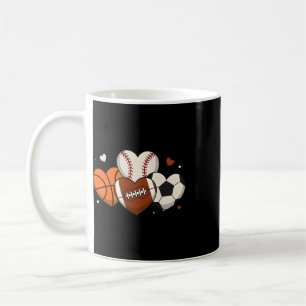 Mug Fan de baseball basketball football soccer Heart m
