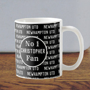 Mug Fan de football ou soutien de football noir et bla