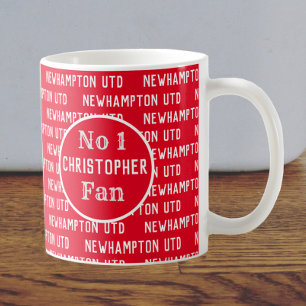 Mug Fan de football ou soutien de football Rouge & Bla