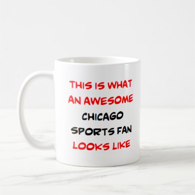 Mug fan de sports de chicago, génial (Gauche)