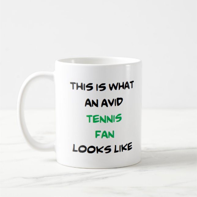 Mug fan de tennis, passionné (Gauche)