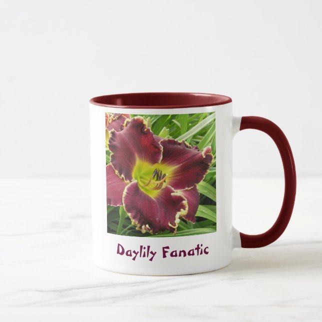 Mug Fanatique de Daylily avec la fleur pourpre (Droite)