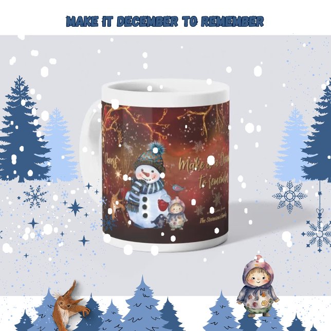 Mug Fancy RED Gold Holiday avec caractères (Fancy RED Gold Holiday with Characters Mug)