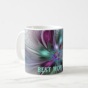 Mug Fantaisie Abstraite Fleur Fractale Colorée Meilleu