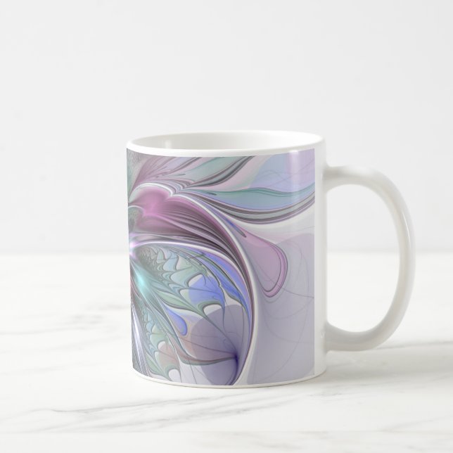 Mug Fantaisie Abstraite Moderne Fleur Fractale Colorée (Droite)