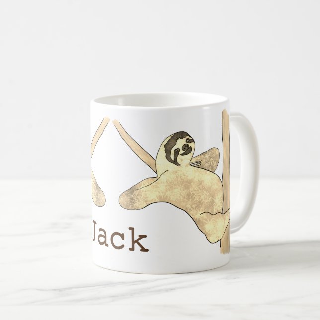 Mug Fantaisie dans l'arbre Chill Animal Humour Nom Jac (Devant droit)