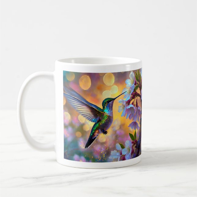 Mug Fantaisie de Fleurs de Cerisier Lever de Soleil Co (Gauche)