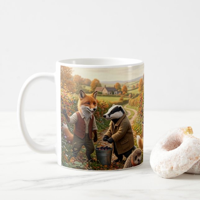 Mug Fantaisie de récolte automnale de créatures de la  (Avec donut)