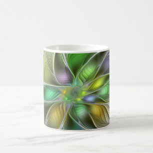 Mug Fantaisie Fleur Moderne Abstraite Fractale Colorée