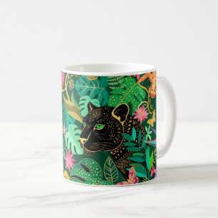 Mug Fantaisie surréaliste exotique de la jungle dorée