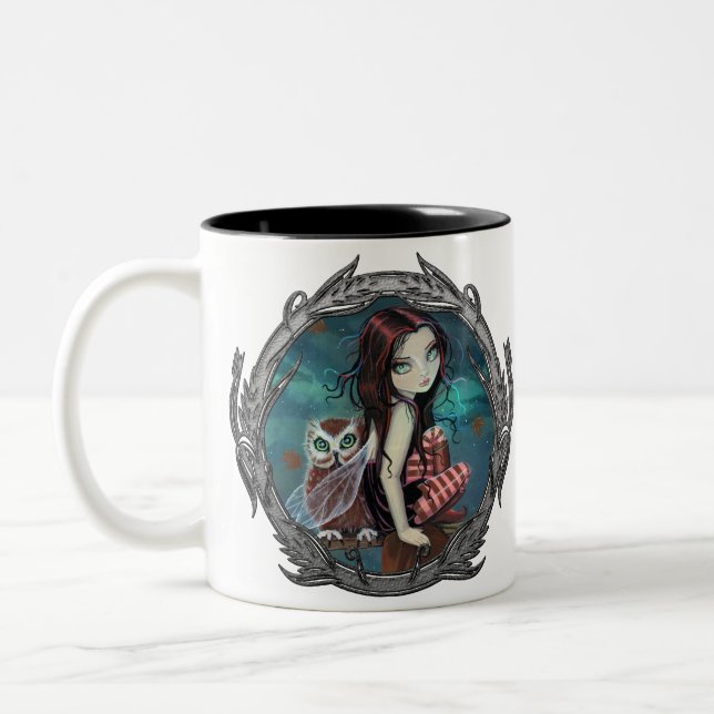 Mug Fantastique avec Fée Gothique Mignonne et Hibo (Gauche)