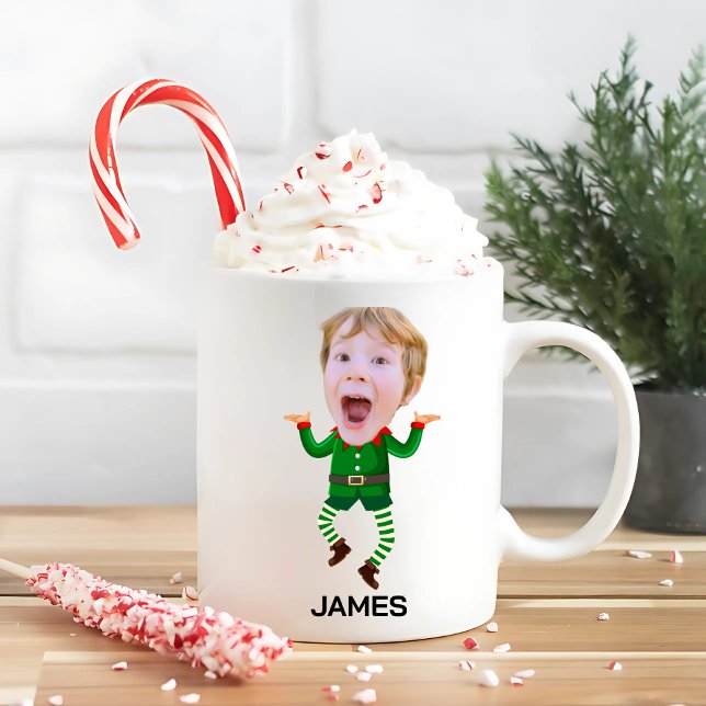 Mug Fantastique Personnalisé Visage elfe Noël (Créateur téléchargé)