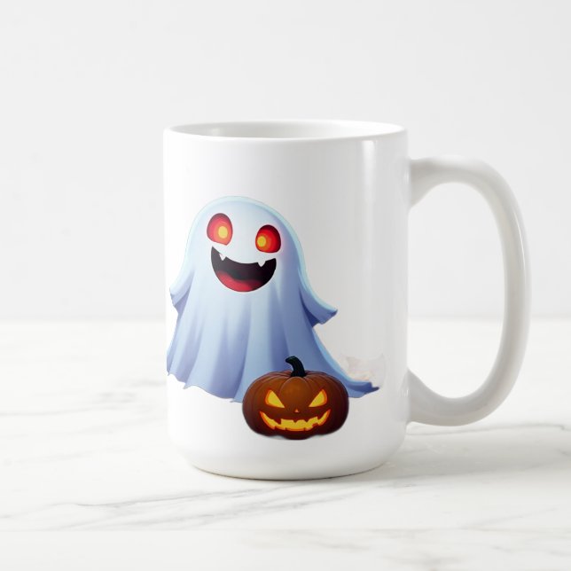 Mug Fantôme Amical Parmi Les Citrouilles Halloween Amu (Droite)