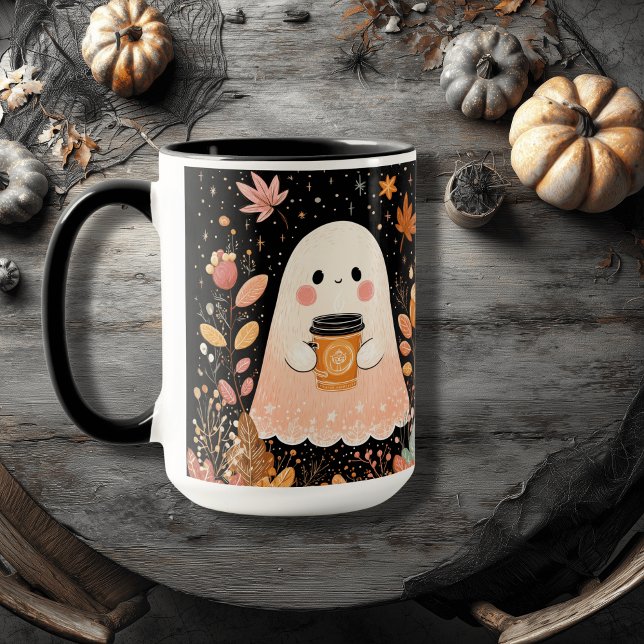 Mug Fantôme d'automne mignon avec café Citrouille - au (Créateur téléchargé)