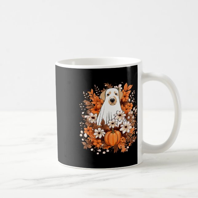 Mug Fantôme de chien mignon d'automne avec Halloween C (Droite)