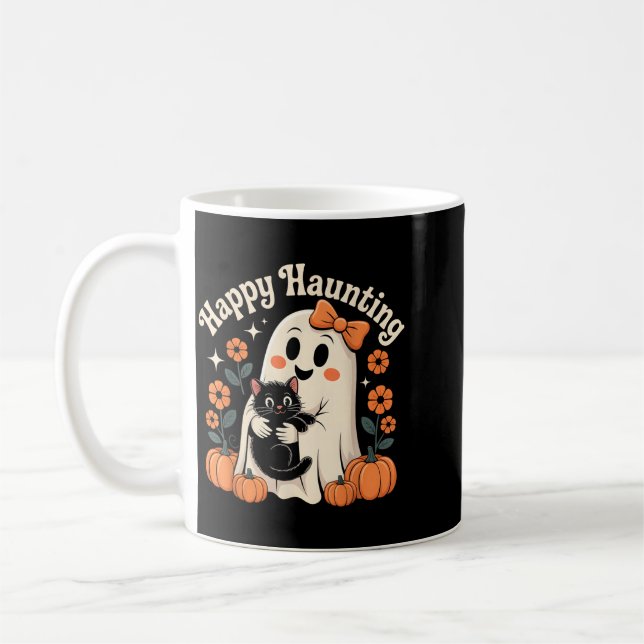 Mug Fantôme de fantôme heureux et art d'Halloween de c (Gauche)