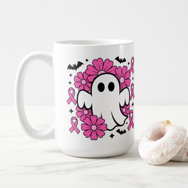Mug Fantôme de sensibilisation au cancer du sein avec  (Avec donut)