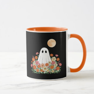 Mug Fantôme éffrayant en fleur Halloween