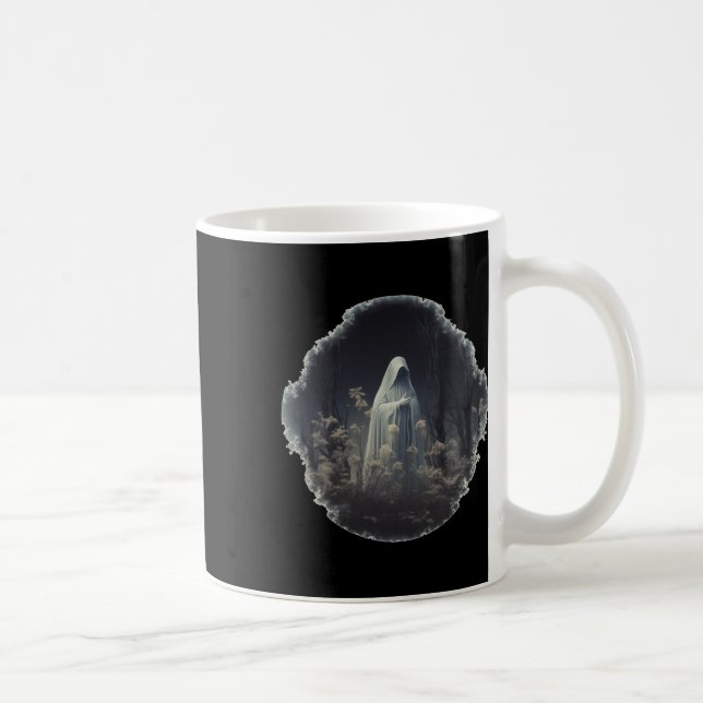 Mug Fantôme Gothique Dans La Forêt Fantôme Floral Vint (Droite)