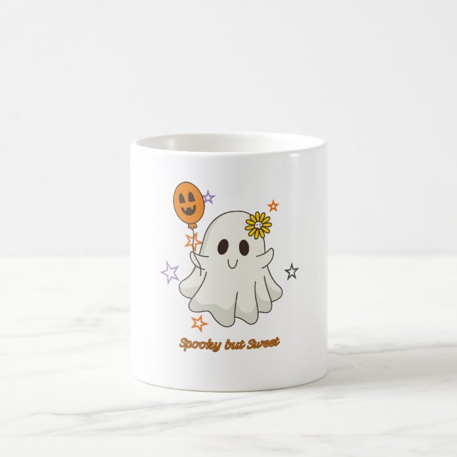 Mug Fantôme mignon Halloween Sucré et Effrayant (Centre)