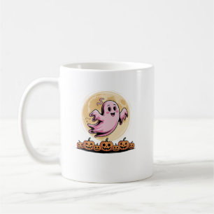 Mug Fantôme Rose Halloween Sensibilisation au Cancer d