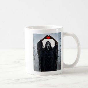 Mug Fantôme Rouge Coeur Mains Y Visage Halloween Saint