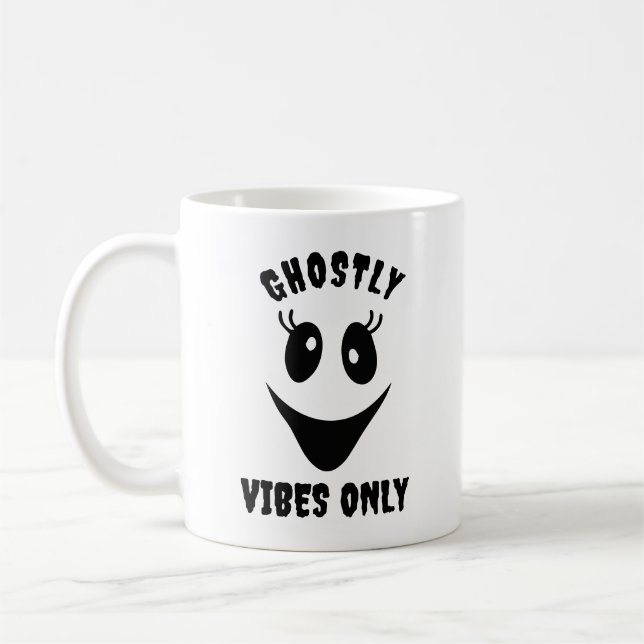 Mug Fantôme Visage Vibes Fantomatiques Seulement Hallo (Gauche)